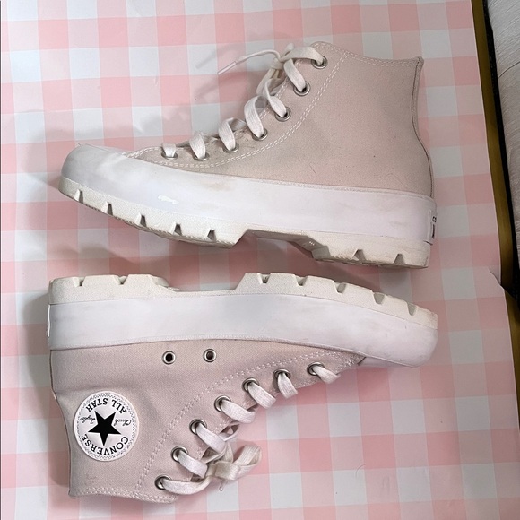 Converse Women's Beige High-Top Sneakers - Picture 8 of 12